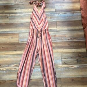 Wonderly size XS stripe jumpsuit. Adjustable halter neck. Perfect for summer!